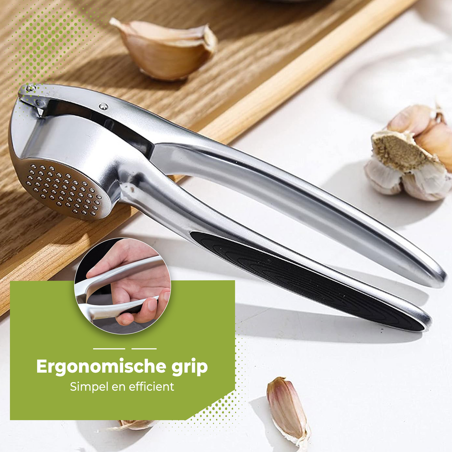 Knoflookpers RVS 17 CM
