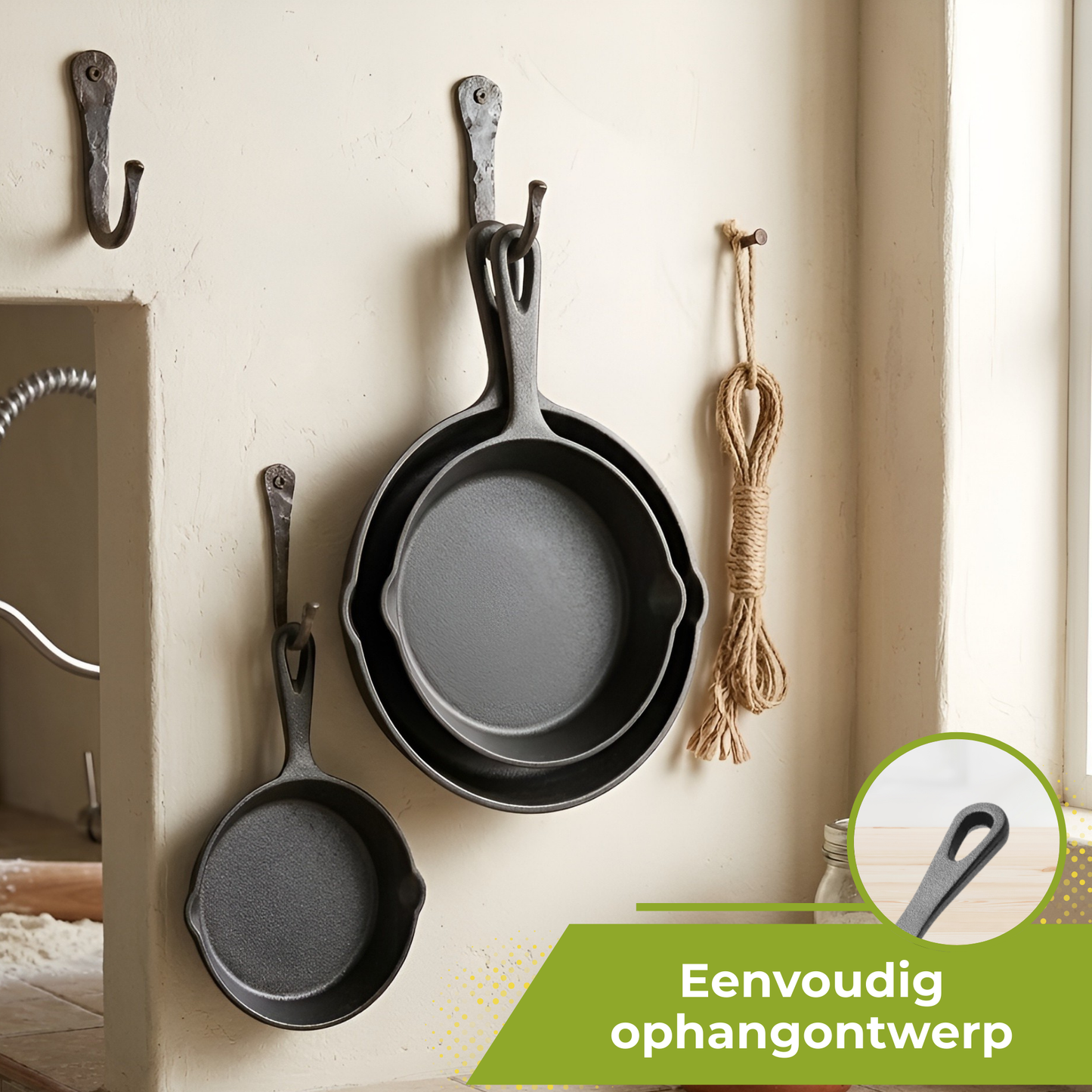 Gietijzeren Pannenset 3 - Skillet Cast Iron