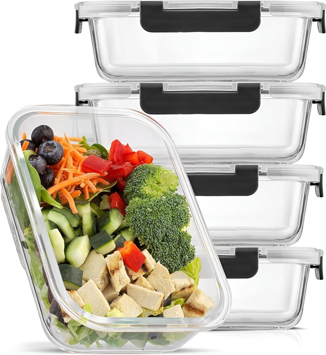 Vershoudbakjes set Glas - Meal Prep Bakjes