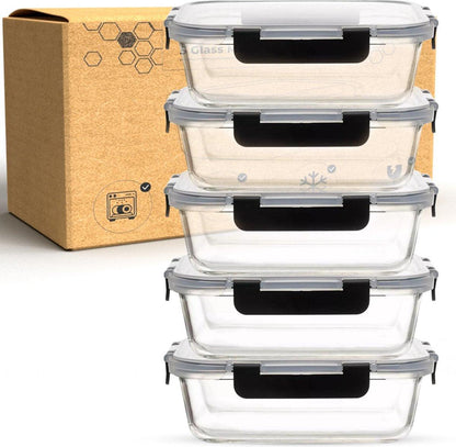 Vershoudbakjes set Glas - Meal Prep Bakjes