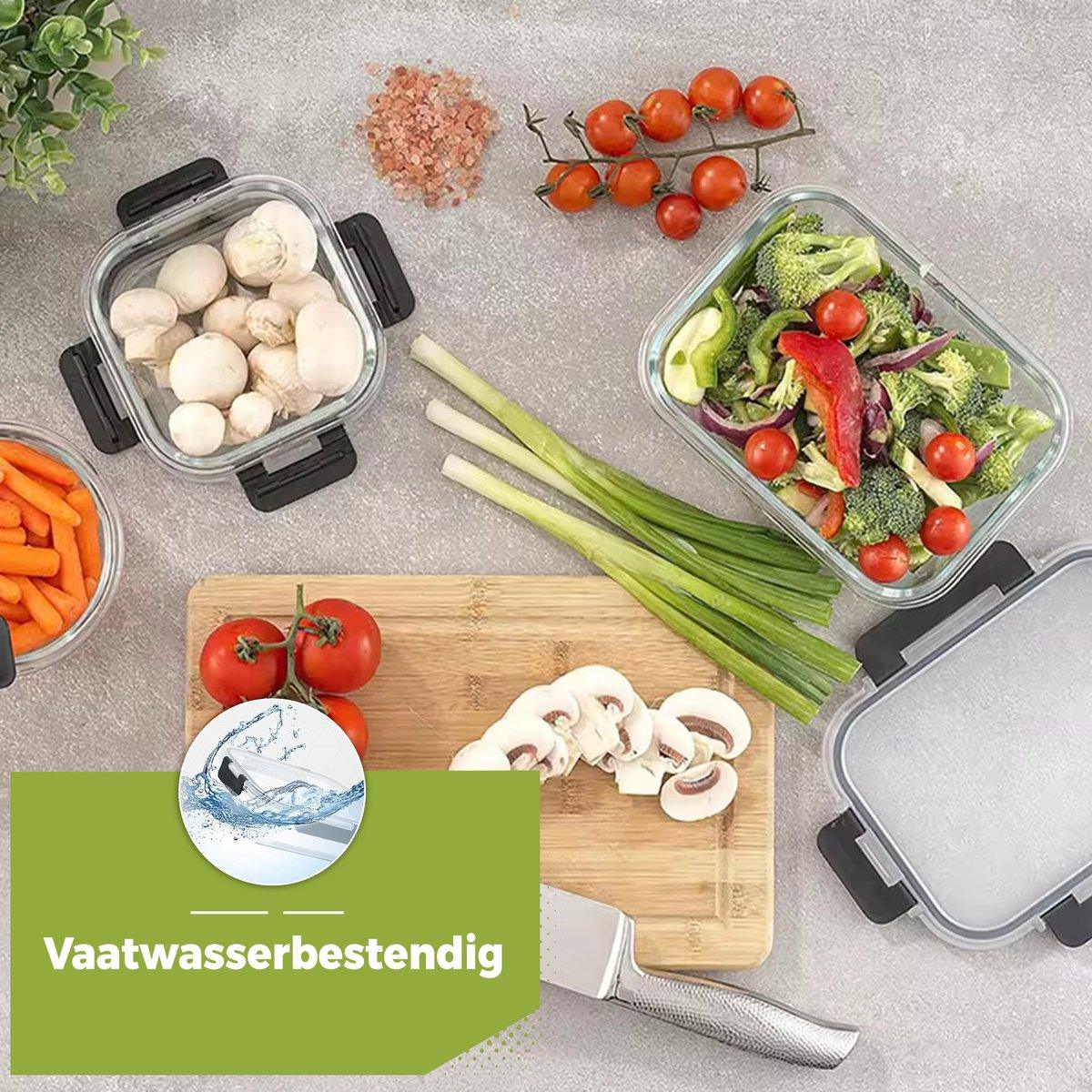 Vershoudbakjes set Glas - Meal Prep Bakjes