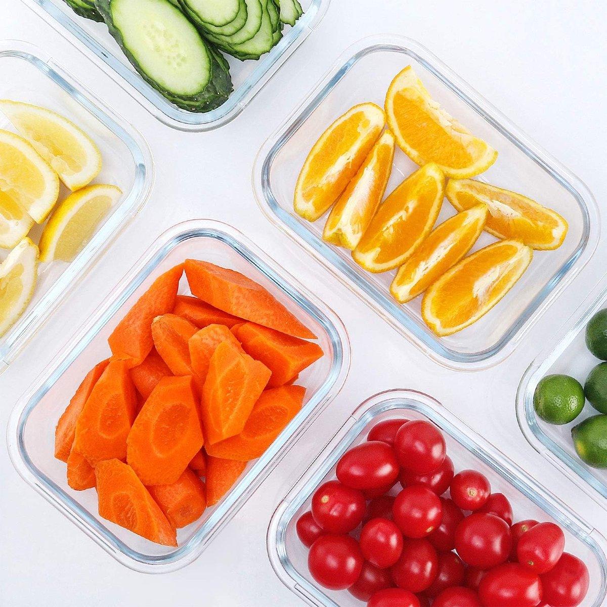 Vershoudbakjes set Glas - Meal Prep Bakjes