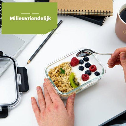 Vershoudbakjes set Glas - Meal Prep Bakjes