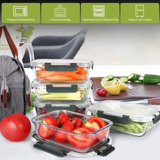 Vershoudbakjes set Glas - Meal Prep Bakjes