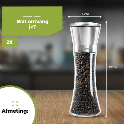 RVS Peper- & zoutmolens set