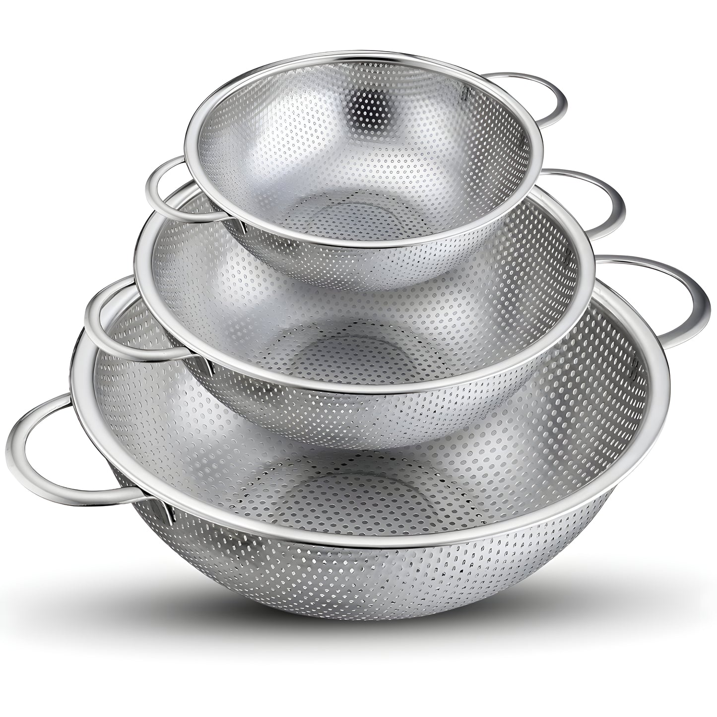 Vergiet RVS 3-delige set - Ø29cm/Ø23cm/Ø17cm Fijnmazig