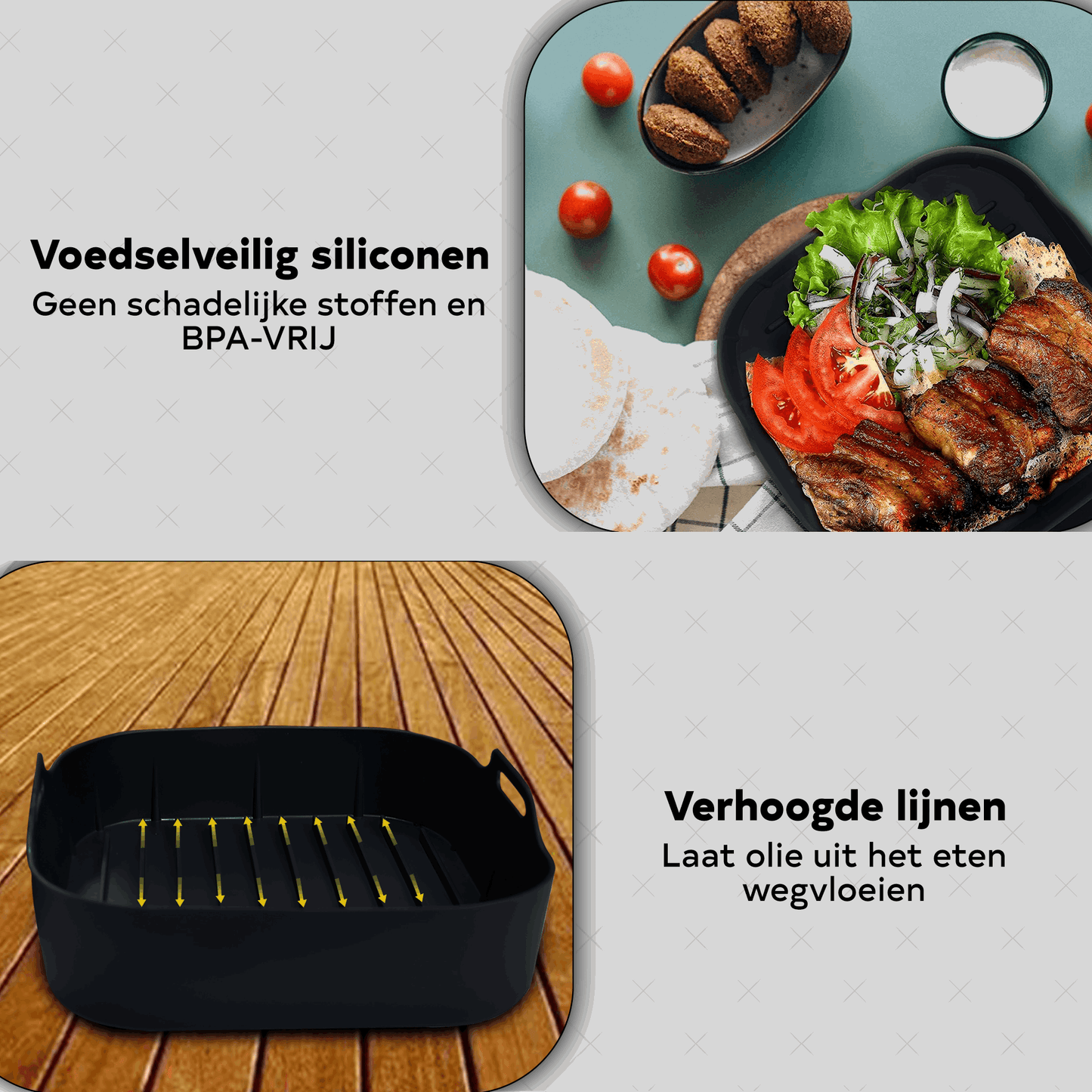 Airfryer siliconen bakje met Wanten set