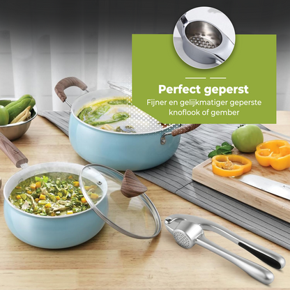 Knoflookpers RVS 17 CM
