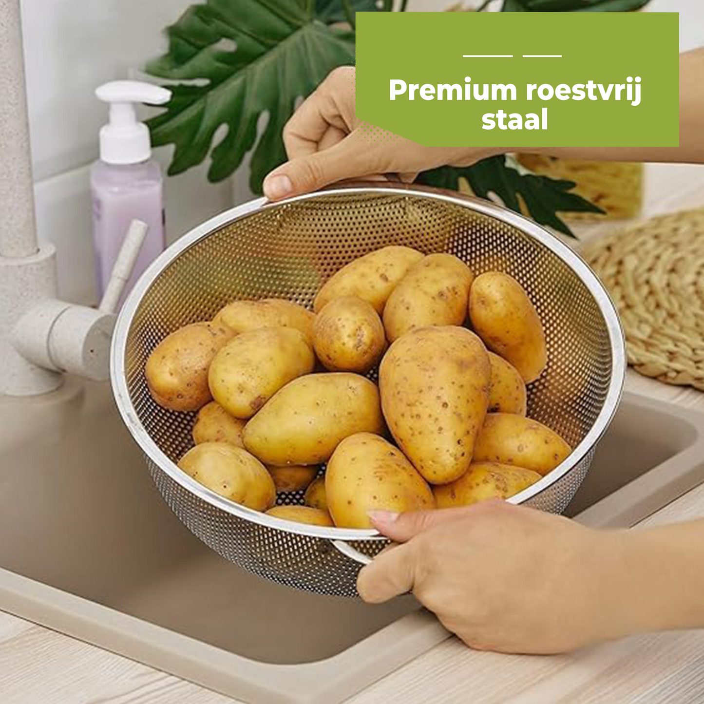 Vergiet RVS 3-delige set - Ø29cm/Ø23cm/Ø17cm Fijnmazig