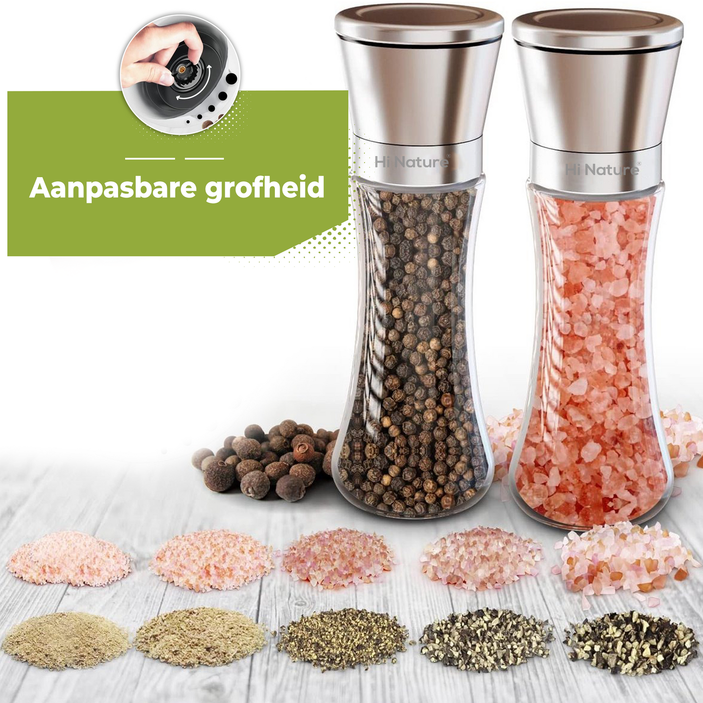 RVS Peper- & zoutmolens set