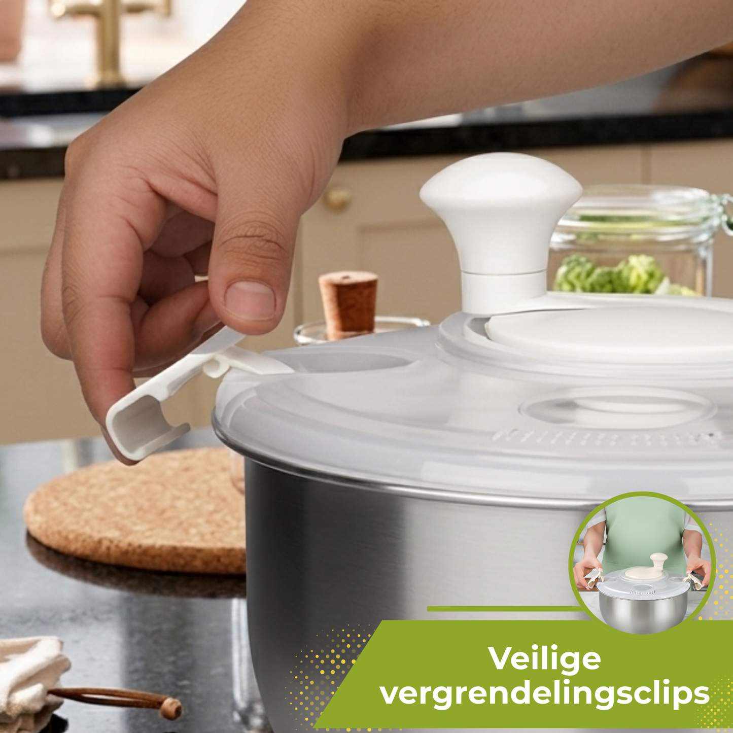 Slacentrifuge - Rotare Salade Spinner - RVS